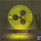 Crypto Ripple Xrp Coin 3D Lamba - Masa Gece Lambası