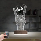 Rock Hand Müzik 3D Lamba - Masa Gece Lambası