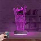 Rock Hand Müzik 3D Lamba - Masa Gece Lambası