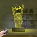 Rock Hand Müzik 3D Lamba - Masa Gece Lambası