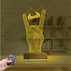 Rock Hand Müzik 3D Lamba - Masa Gece Lambası