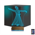 Semazen Mevlana 3D Lamba - Masa Gece Lambası