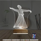Semazen Mevlana 3D Lamba - Masa Gece Lambası