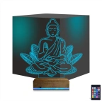 Lotus Çiçeği Yoga 3D Lamba - Masa Gece Lambası