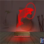 Yunus Balığı Çember 3D Lamba - Masa Gece Lambası