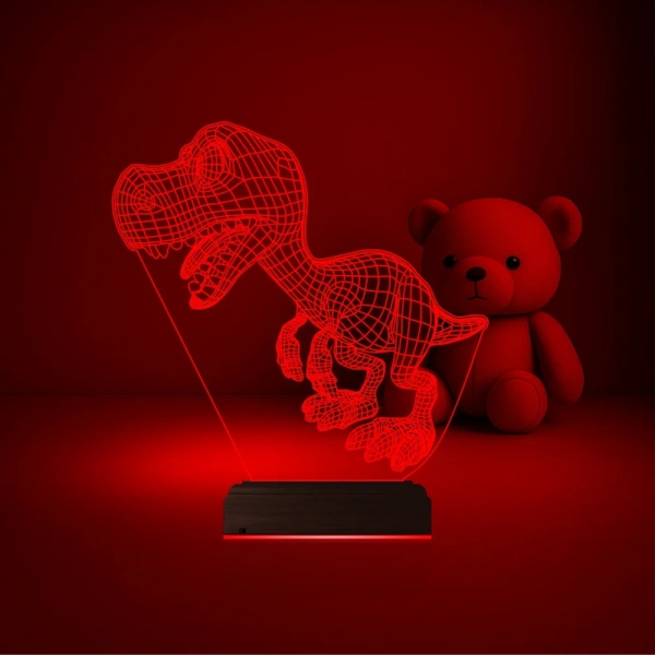 Sevimli Dinozor 3D Lamba - Masa Gece Lambası