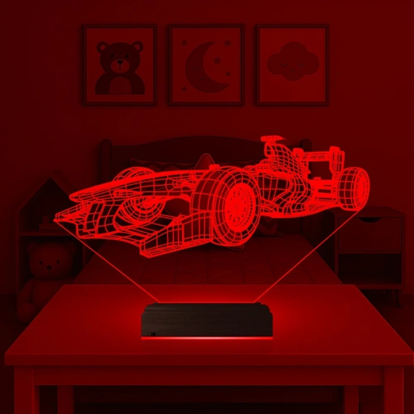 Formula Yarış Arabası 3D Lamba - Masa Gece Lambası