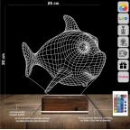 Balık Çocuk Odası 3D Lamba - Masa Gece Lambası