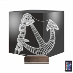Denizci Çapa Kaptan 3D Lamba - Masa Gece Lambası