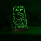 Baykuş Tasarım 3D Lamba - Masa Gece Lambası