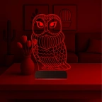 Baykuş Tasarım 3D Lamba - Masa Gece Lambası