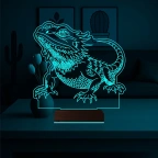 Kertenkele Bukalemun 3D Lamba - Masa Gece Lambası