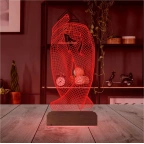 Elele Sevgiliye Hediye 3D Lamba - Masa Gece Lambası