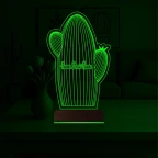 Kaktüs Çiçek 3D Lamba - Masa Gece Lambası