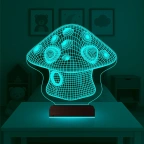 Çocuk Odası Mantar 3D Lamba - Masa Gece Lambası