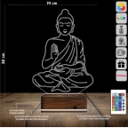 Yoga Buda 3D Lamba - Masa Gece Lambası