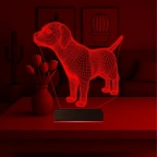 Köpek Tasarım 3D Lamba - Masa Gece Lambası