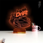Drift Yarış Arabası 3D Lamba - Masa Gece Lambası