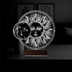 Güneş Ay Mistik 3D Lamba - Masa Gece Lambası