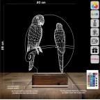 Papağan Kuş 3D Lamba - Masa Gece Lambası
