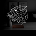Kurt Başı 3D Lamba - Masa Gece Lambası