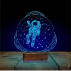 Astronot Uzay 3D Lamba - Masa Gece Lambası