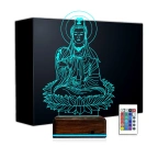 Yoga Buda Lotus 3D Lamba - Masa Gece Lambası