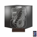Yılan Tattoo Tato Tasarım 3D Lamba - Masa Gece Lambası