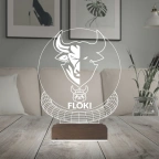 Crypto Floki Coin Kripto Finans 3D Lamba - Masa Gece Lambası