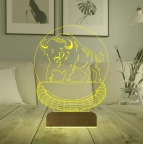 Bufalo Tasarım 3D Lamba - Masa Gece Lambası