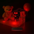Çocuk Odası Çizgi Film Tavşan 3D Lamba - Masa Gece Lambası
