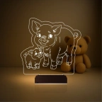 Çocuk Odası Domuz Yavru Domuz 3D Lamba - Masa Gece Lambası