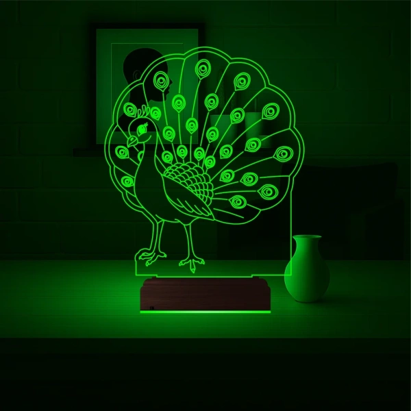 Tavuz Kuşu 3D Lamba - Masa Gece Lambası