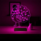 Tavuz Kuşu 3D Lamba - Masa Gece Lambası