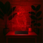 Kakadu Papağan Pet Shop 3D Lamba - Masa Gece Lambası