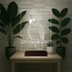 Kakadu Papağan Pet Shop 3D Lamba - Masa Gece Lambası