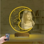 Ay Dede Fotoğraflı 3D Lamba - Masa Gece Lambası