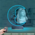 Ay Dede Fotoğraflı 3D Lamba - Masa Gece Lambası