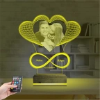 Kalp Sevgiliye Hediye Fotoğraflı 3D Lamba - Masa Gece Lambası
