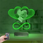 Kalp Sevgiliye Hediye Fotoğraflı 3D Lamba - Masa Gece Lambası