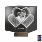 Kalp Sevgiliye Hediye Fotoğraflı 3D Lamba - Masa Gece Lambası