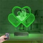 Kalp Sevgiliye Hediye Fotoğraflı 3D Lamba - Masa Gece Lambası