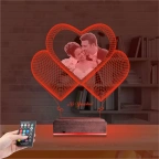 Kalp Sevgiliye Hediye Fotoğraflı 3D Lamba - Masa Gece Lambası