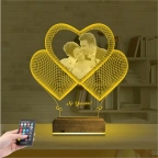 Kalp Sevgiliye Hediye Fotoğraflı 3D Lamba - Masa Gece Lambası