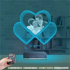 Kalp Sevgiliye Hediye Fotoğraflı 3D Lamba - Masa Gece Lambası
