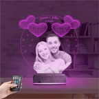 Kalp Sevgiliye Hediye Fotoğraflı 3D Lamba - Masa Gece Lambası