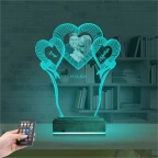 Kalp Sevgiliye Hediye Fotoğraflı 3D Lamba - Masa Gece Lambası