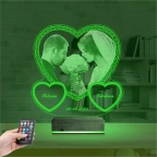 Kalp Sevgiliye Hediye Fotoğraflı 3D Lamba - Masa Gece Lambası
