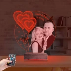 Kalp Sevgiliye Hediye Fotoğraflı 3D Lamba - Masa Gece Lambası