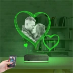 Kalp Sevgiliye Hediye Fotoğraflı 3D Lamba - Masa Gece Lambası